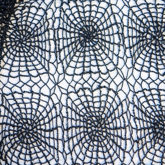 Vintage Spider Web Beaded Shawl/ Veil - Picture 2 of 10